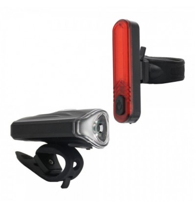 Luce anteriore e posteriore MVTEK DEUX 50/30 Lumens cavo USB