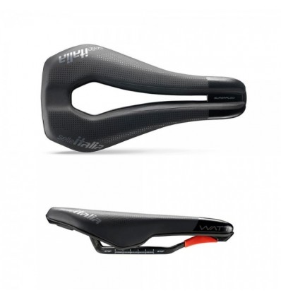 SELLE ITALIA Sella WATT GEL SUPERFLOW KIT CARBON (U3) Nero 133x255mm - 190g