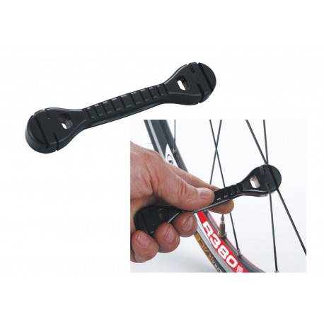 BikeHand, Accessori da officina, utensile blocca raggi, compatibile con 6 misure di raggi, colore nero