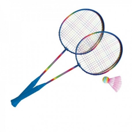 Set badminton Sport-One Rainbow 2 racchette e 1 volano