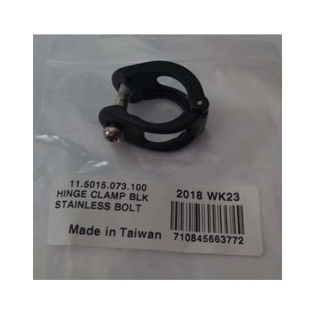 Hinge Clamp Blk Stainless Bolt